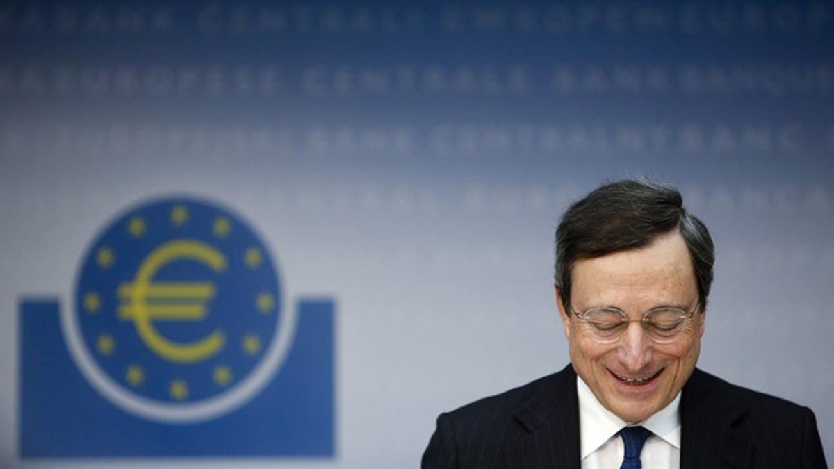 Mario Draghi, durante la rueda de prensa en Fráncfort.