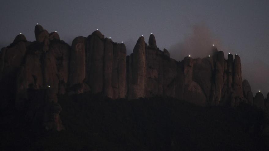 Un moment de l&#039;acció reivindicativa que va tenir lloc a Montserrat fa un any