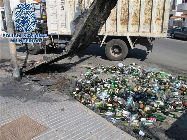 Detenido por quemar un centenar de contenedores en el sur de Gran Canaria