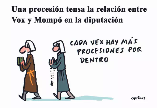 Una procesión tensa la relación entre Vox y Mompó en la Diputación