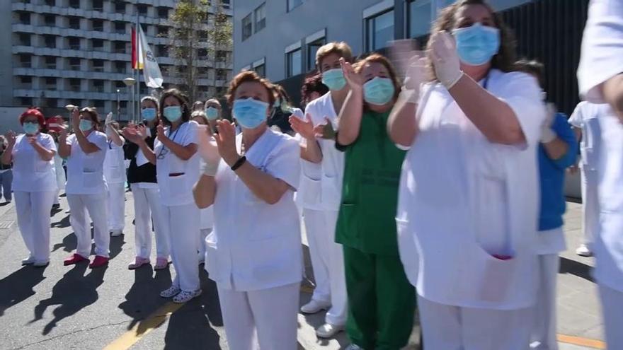 Así fue el aplauso para el personal sanitario de A Coruña