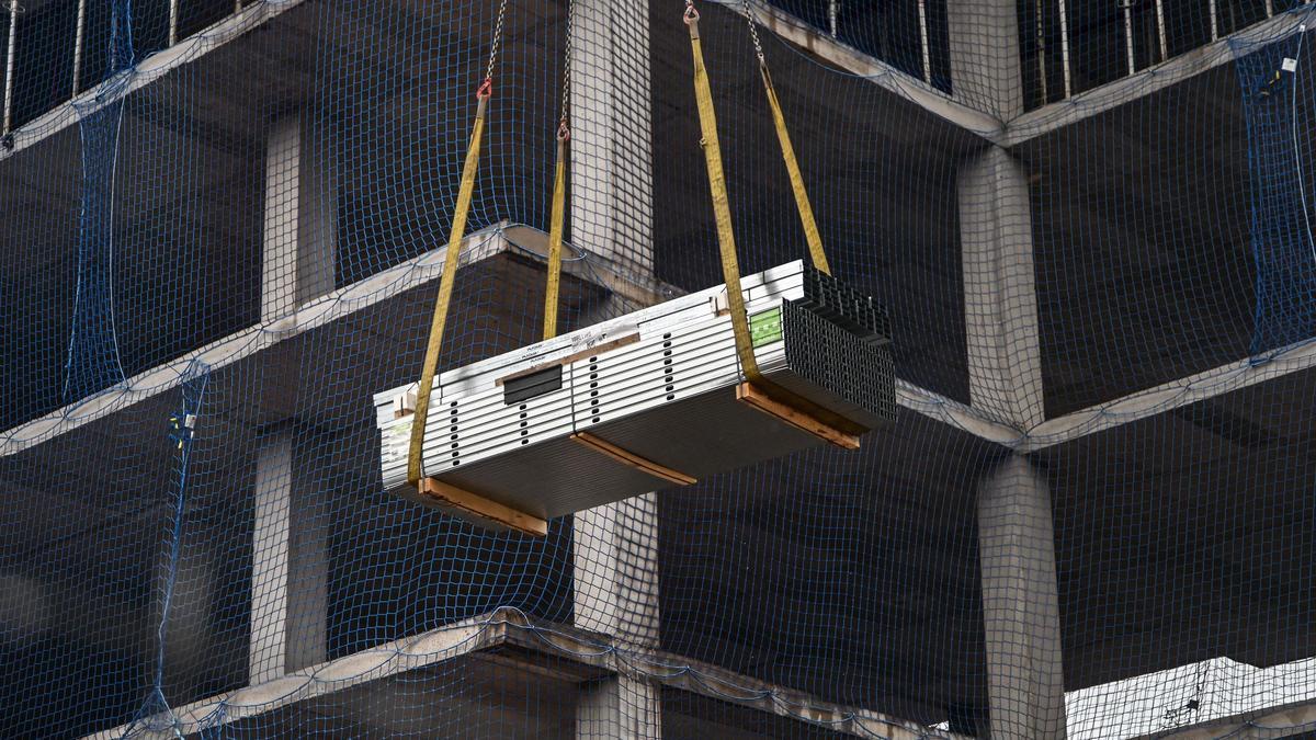 Viviendas en construcción en Miguel Servet, en Zaragoza.