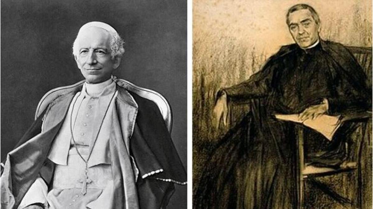 El papa Lleó XIII i el poeta Jacint Verdaguer, a qui va rebre en audiència privada.