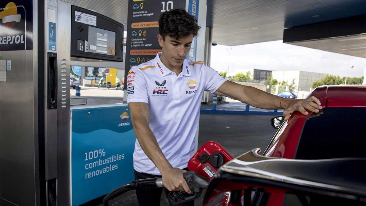 Márquez promocionó el combustible renovable de Repsol