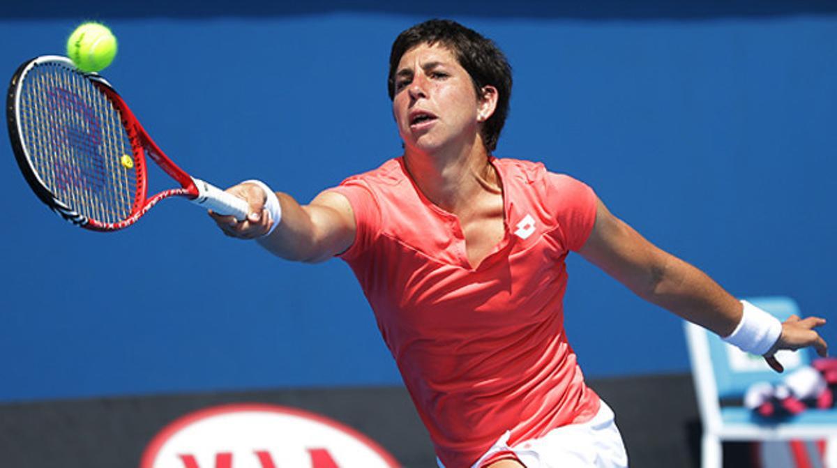 Carla Suárez, durant el partit contra Svetlana Kuznetsova.