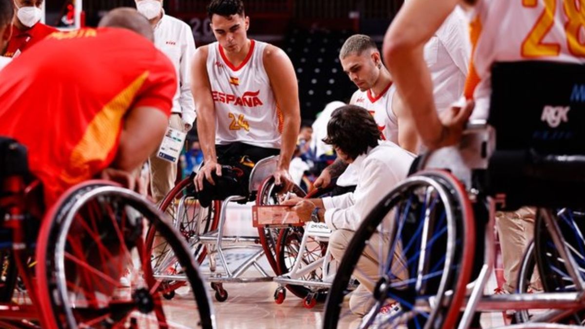 Óscar Trigo durante un partido en los Paralímpicos de Tokio