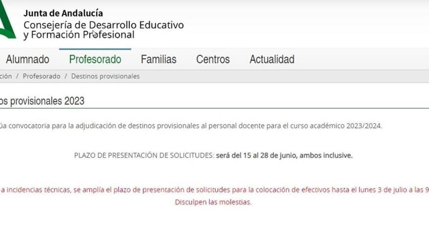 La Junta trabaja para resolver un colapso de 48 horas en la web de Educación