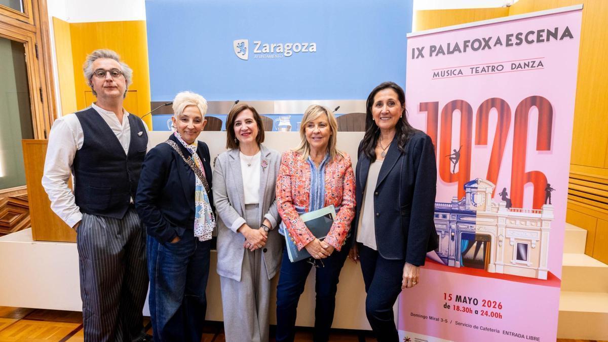El Palafox a escena se ha presentado este lunes en el Ayuntamiento de Zaragoza.