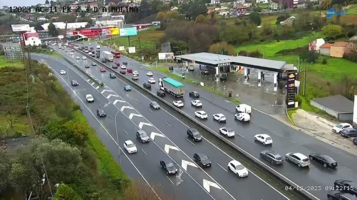 Cámaras de la DGT a la altura de la zona afectada por el accidente.