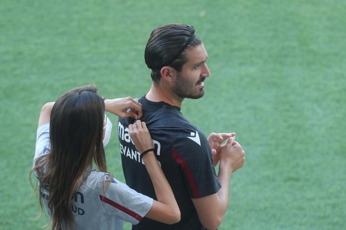 Entrenamiento en el Ciutat antes del encuentro frente al Rayo