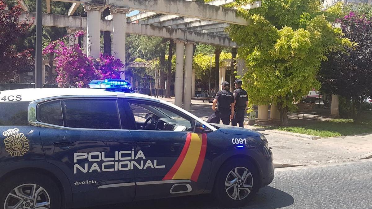 La Policía Nacional, en la Plaza de las Columnas de Palma. CNP