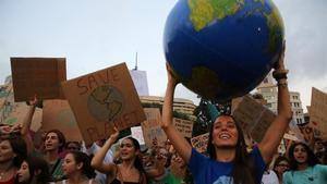 Manifestación contra el cambio climático, el pasado 27 de septiembre en Barcelona.