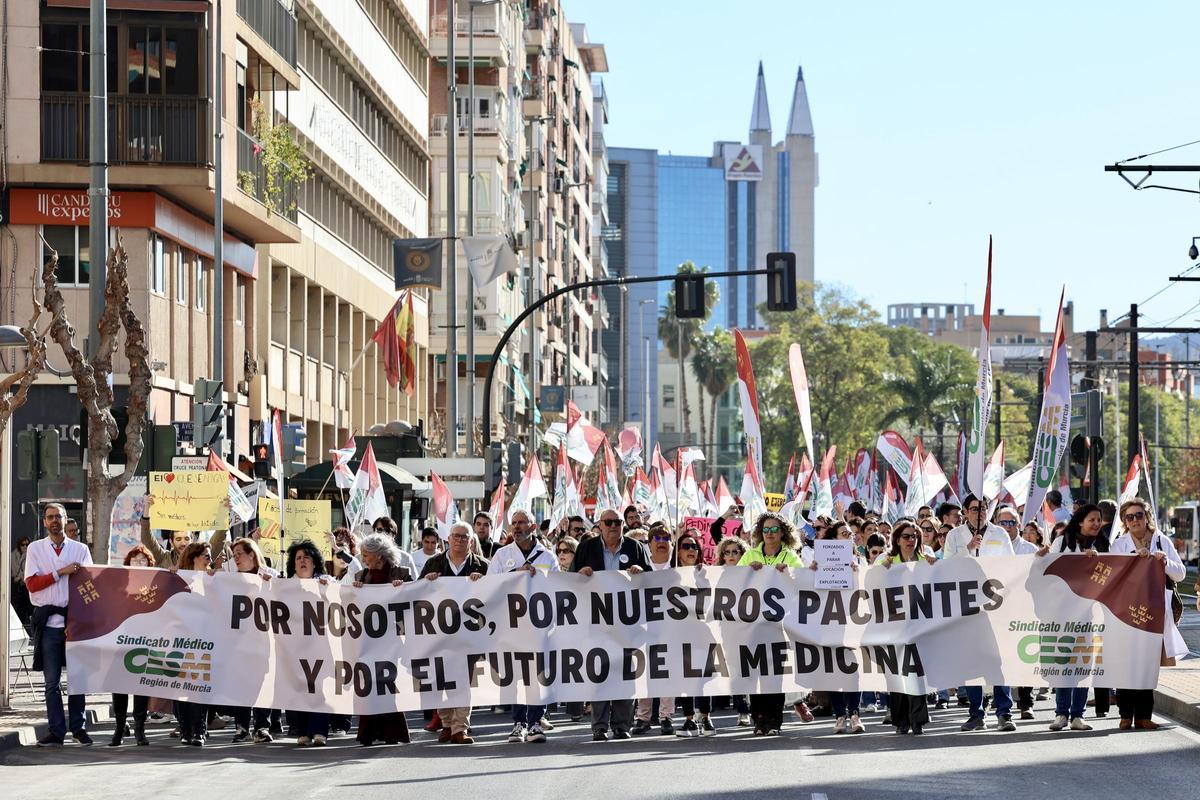 Protesta de los médicos en Murcia