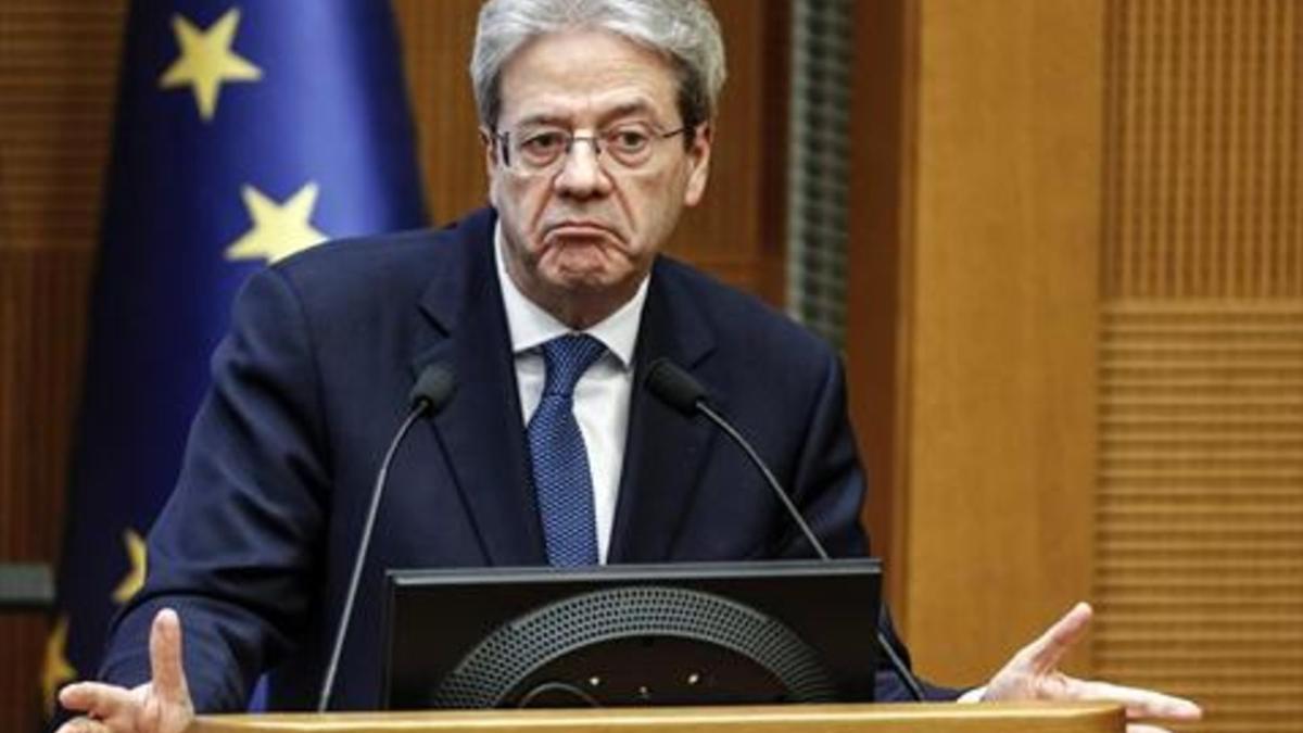 Paolo Gentiloni, ayer, durante el anuncio de la disolución del Parlamento y la convocatoria de elecciones.