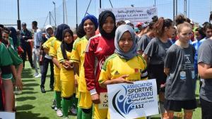 Equipo femenino de fútbol en Marruecos.