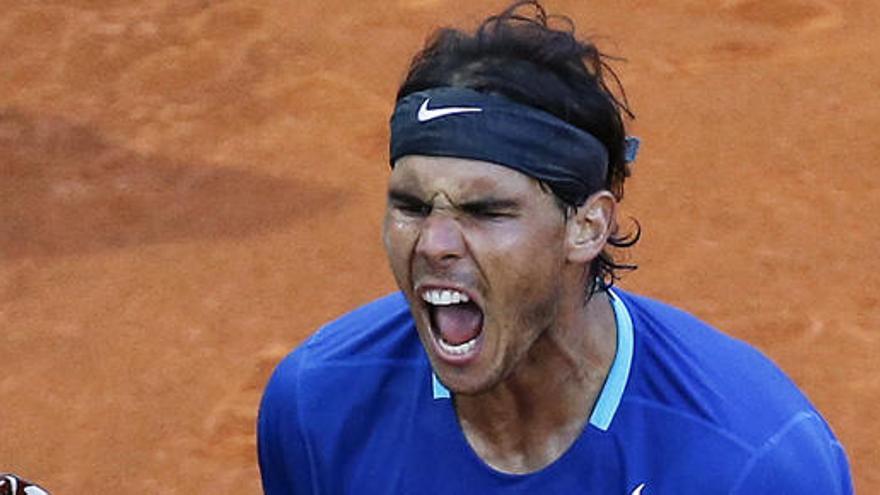 Nadal celebra su triunfo contra Nishikori.