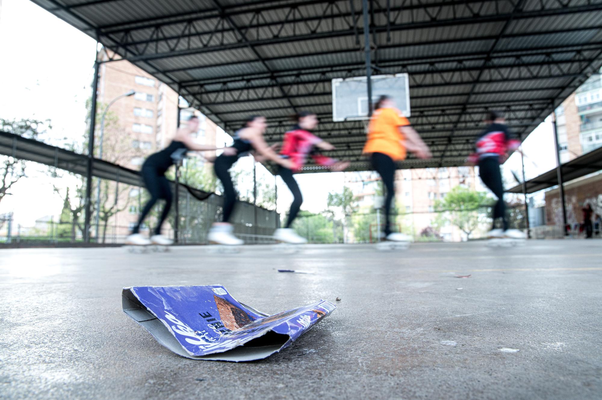 Entrenament a la pista de la Font dels Capellans del Club Patinatge Artístic Manresa