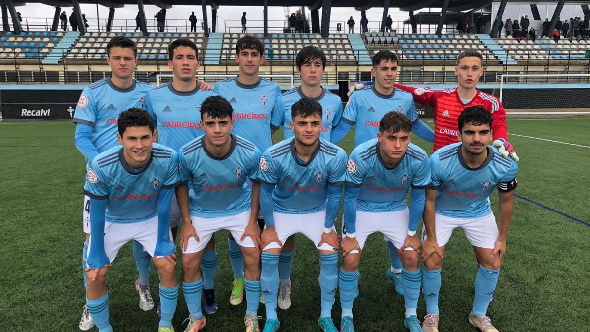 Formación inicial del Celta en el partido de ayer ante el Ural, disputado en A Madroa. |  // FDV