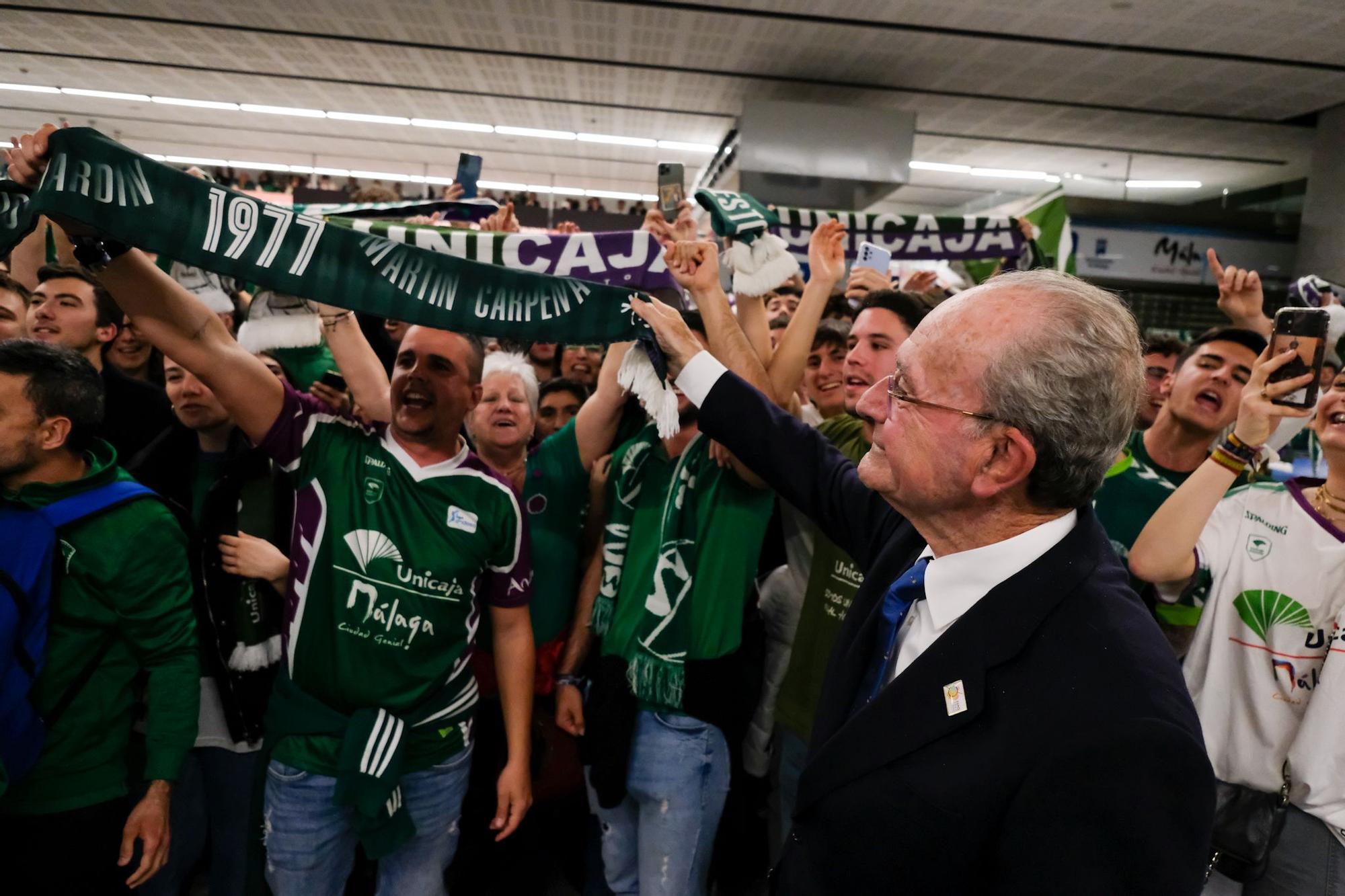 La llegada del Unicaja al aeropuerto de Málaga tras ganar la Copa del Rey