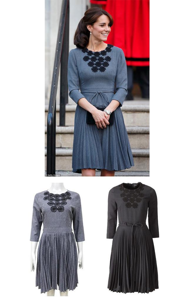 El vestido gris de Kate Middleton