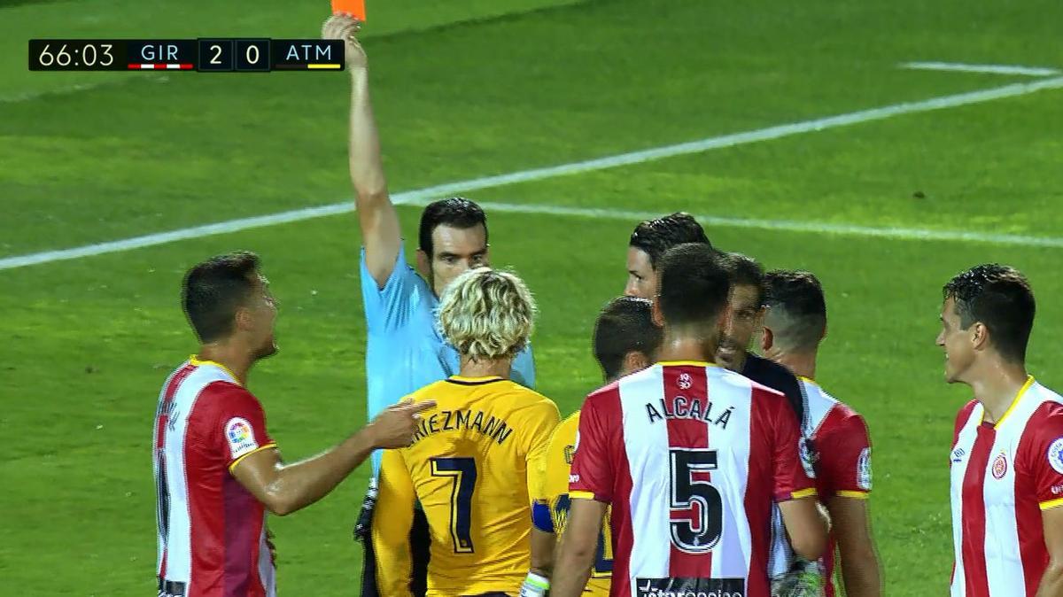 Vídeo resumen: La expulsión de Griezmann en el Girona - Atlético (2-2)