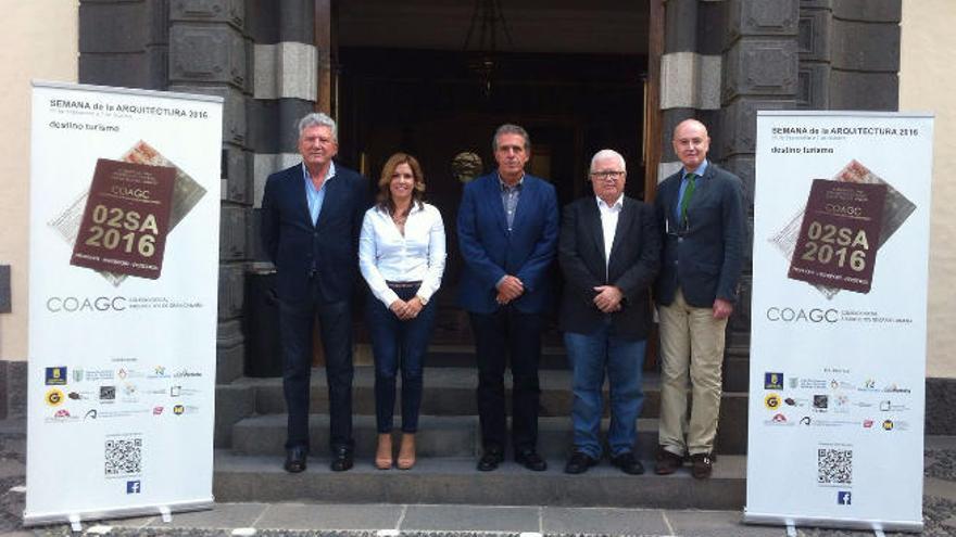 De izda. a dcha., Quevedo, Pulido, Boissier, Solana y Montesdeoca, ayer.