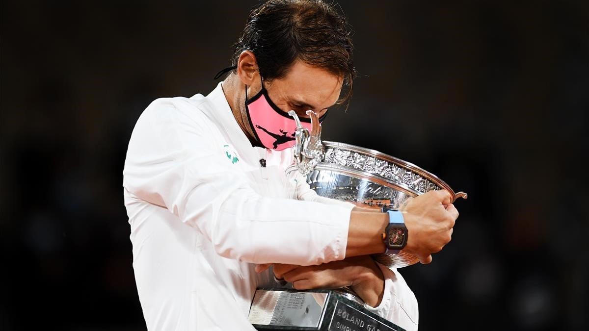 Rafael Nadal durante la entrega de premios de Roland Garros 2020