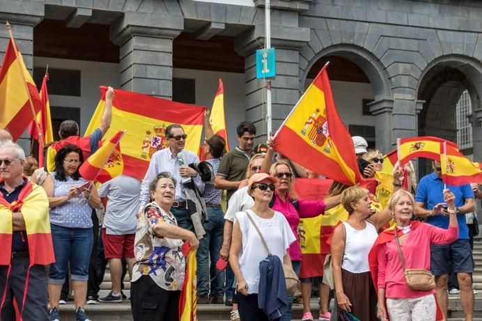 Manifestación en la capital grancanaria en contra del referéndum catalán