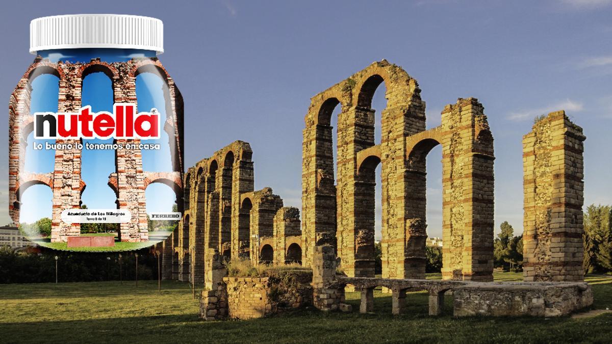 El Acueducto de los Milagros de Mérida, en un tarro de Nutella.