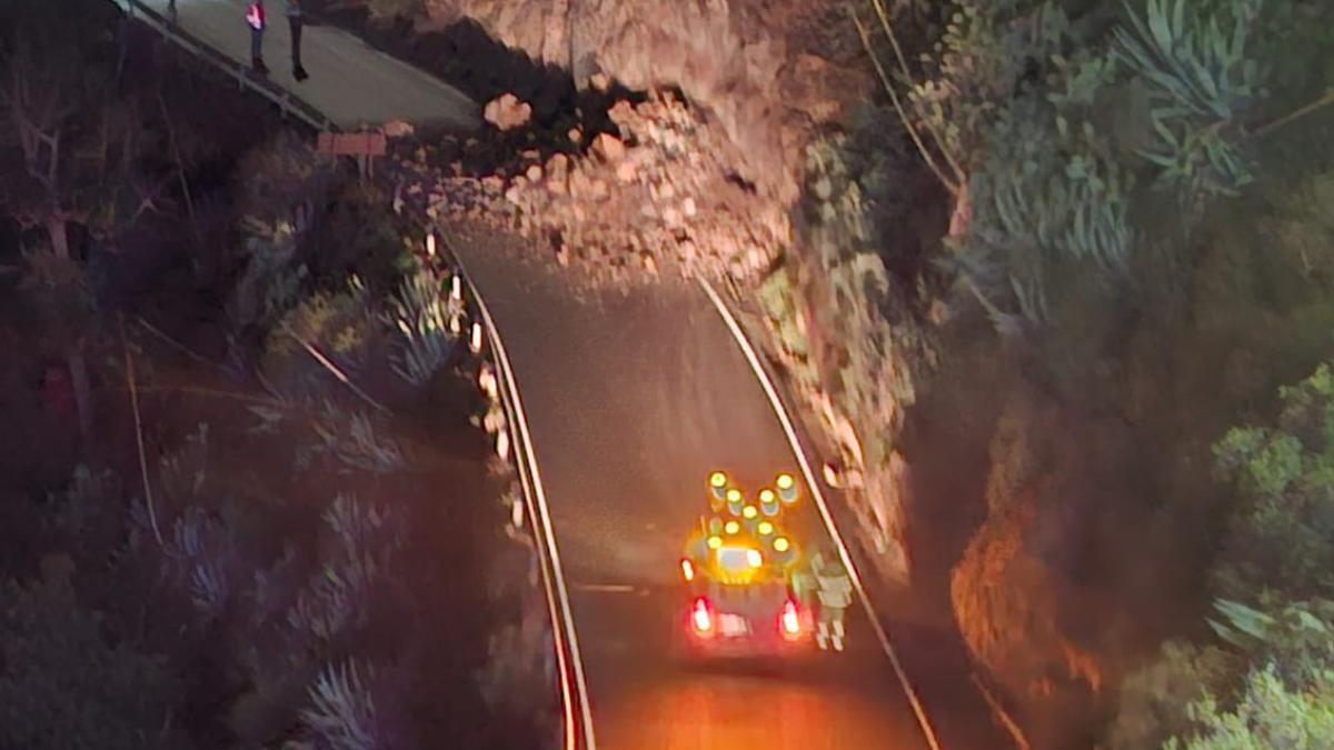 Desprendimiento de rocas en Valsequillo.