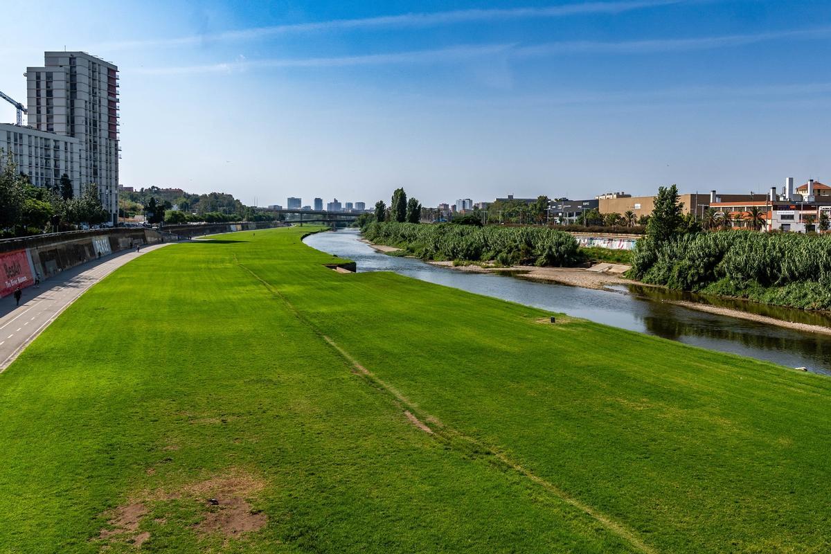 Gracias a la    renaturalización del    Parque Fluvial del Besòs se han recuperado espacios verdes y de ocio para la ciudadanía de Santa Coloma de Gramenet.