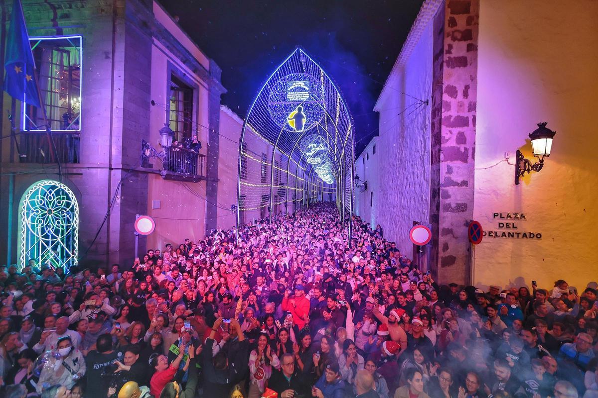 Imagen del encendido de Navidad de 2025 en La Laguna