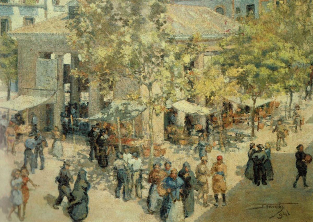 Oli de Josep Tarrés del mercat, de 1941.