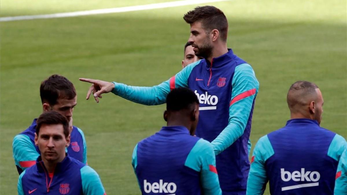 El último entrenamiento del Barça antes de la final de la Copa del Rey