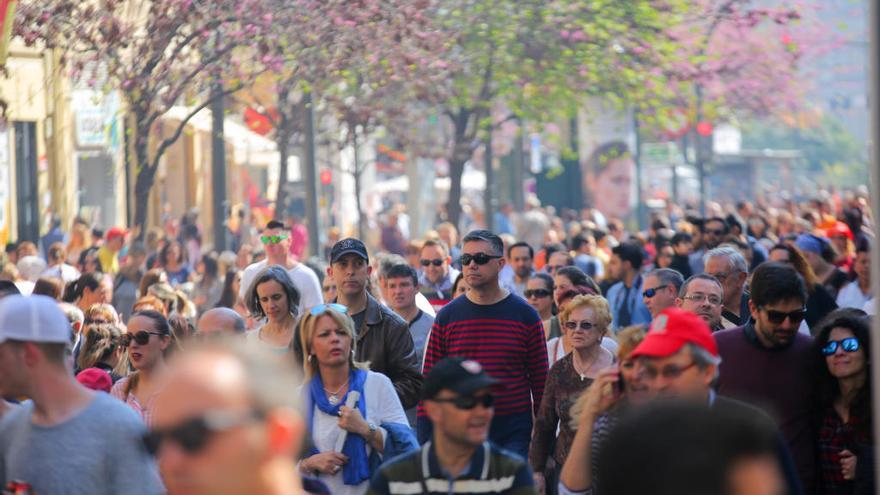 El centro de València, a reventar el 19 de marzo.