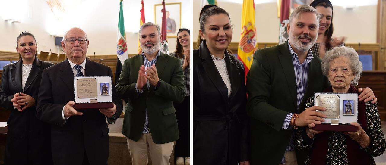 Agustín y Asunción, premios Abuelo y Abuela Mayorga de Plasencia.