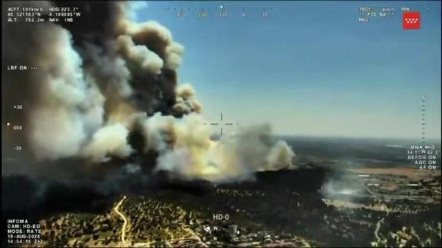 Imágenes aéreas del incendio en Aldea del Fresno