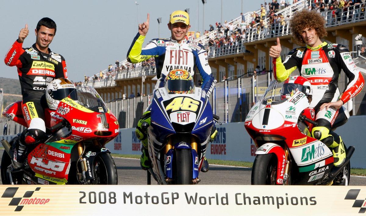 Valentino Rossi se proclama campeón del mundo en 2008.