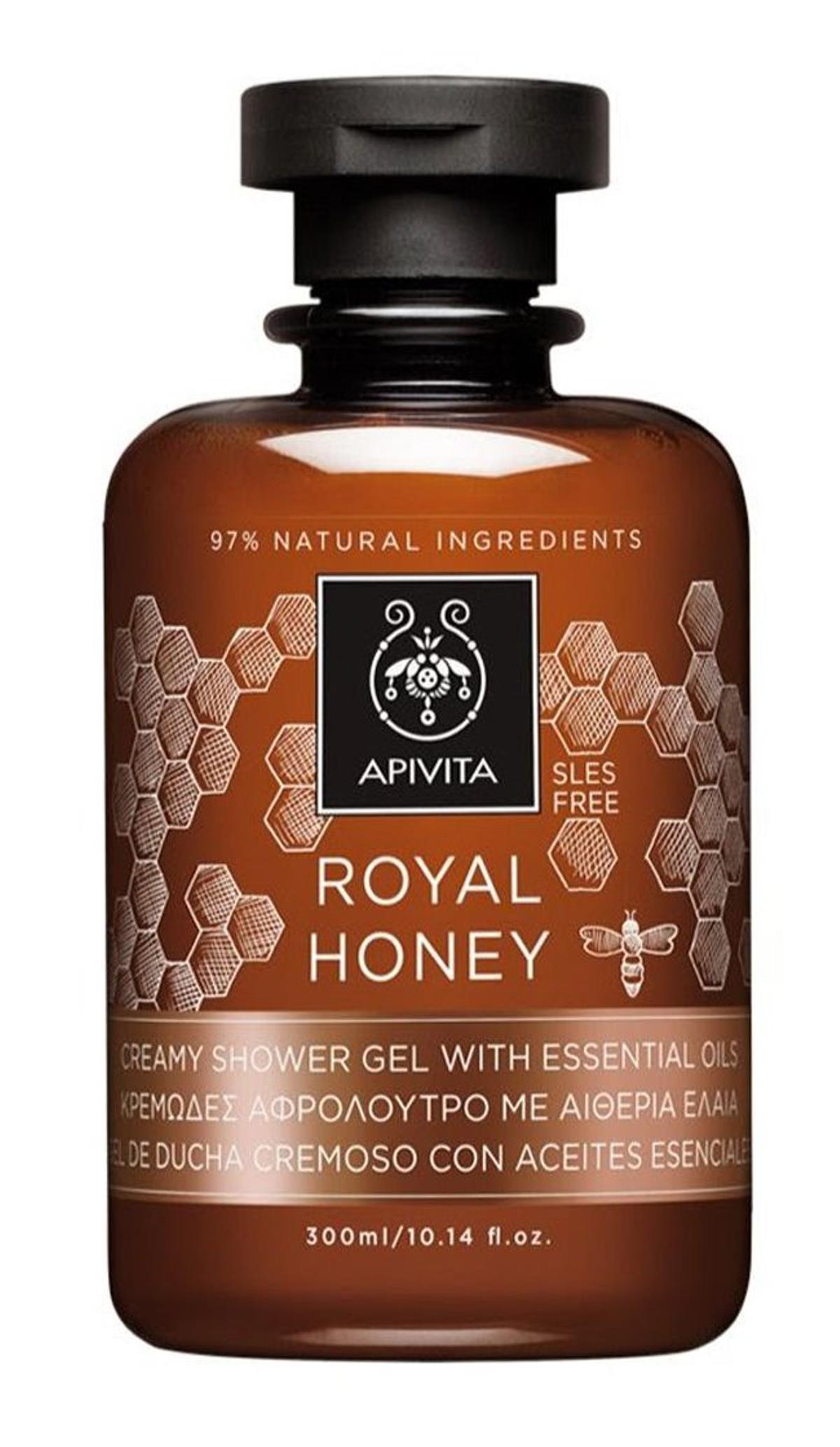 Gel de baño con aceites esenciales 'Royal Honey', de Apivita