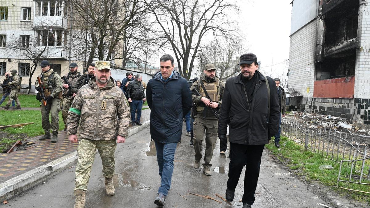 El president del Govern central, Pedro Sánchez, durant la seva visita a Ucraïna