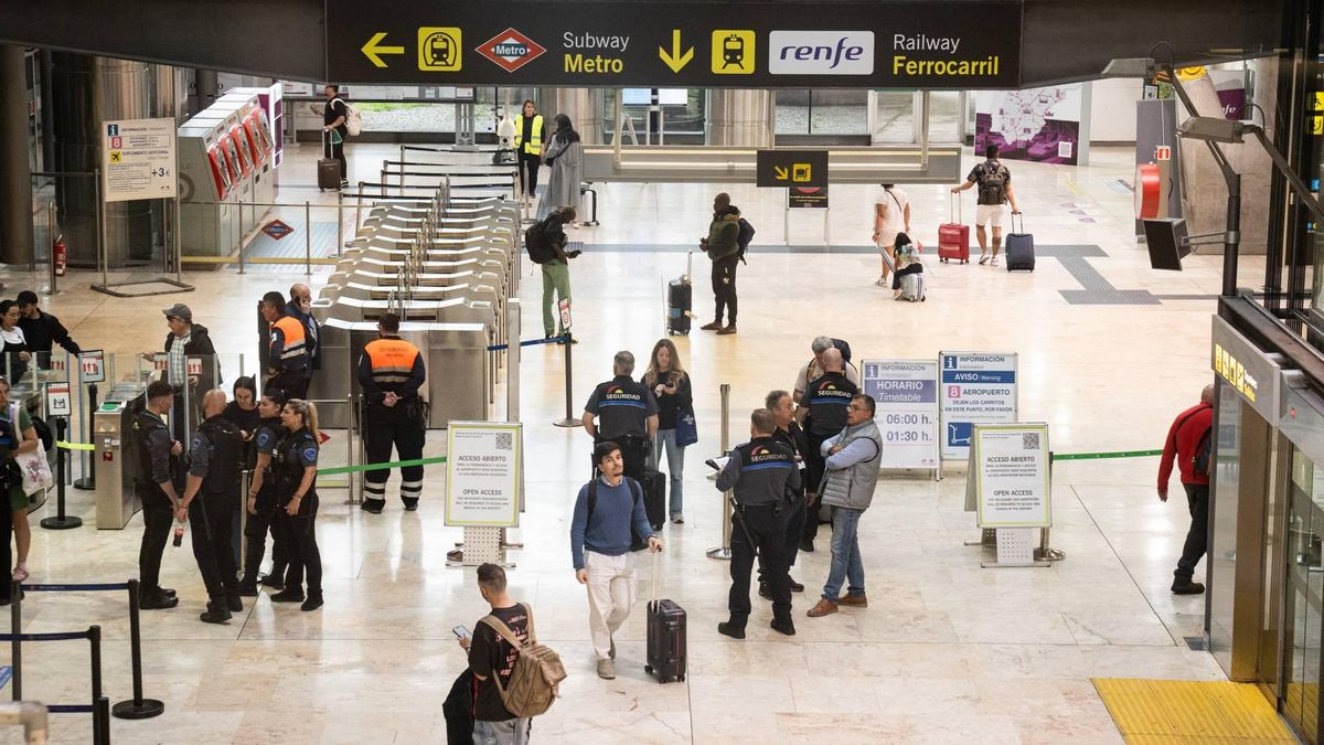 Aeropuerto de Barajas en el primer día de controles de AENA