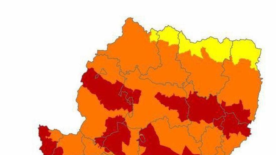 Alerta roja por riesgo de incendios forestales en gran parte de Aragón