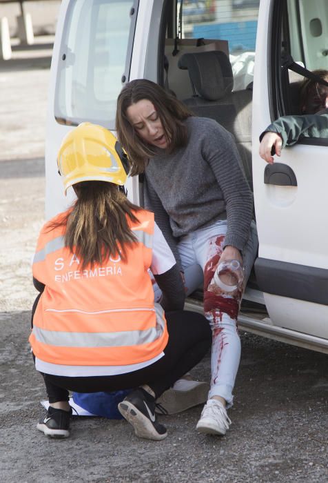 Simulacro de la Escuela de Enfermería de Castelló