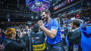 Jorge Garbajosa, presidente de la Federación, tras la semifinal ante Alemania