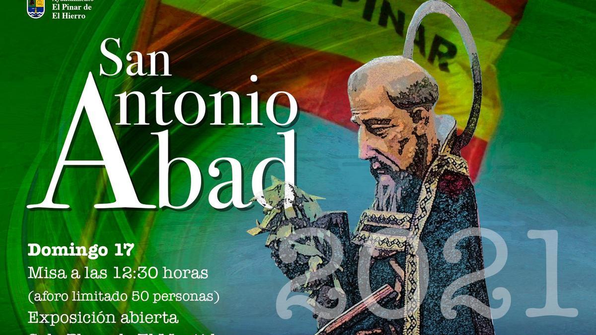 Cartel anunciador de la festividad de San Antonio Abad en El Hierro.