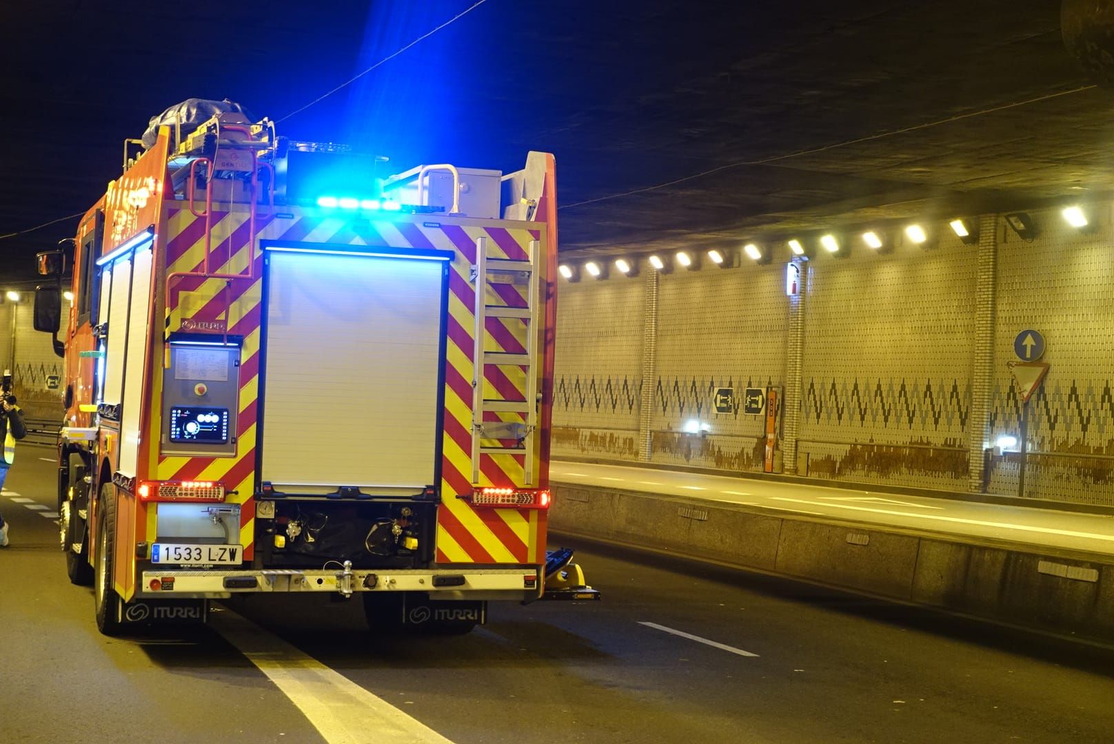 Simulacro en el túnel de Beiramar de Vigo