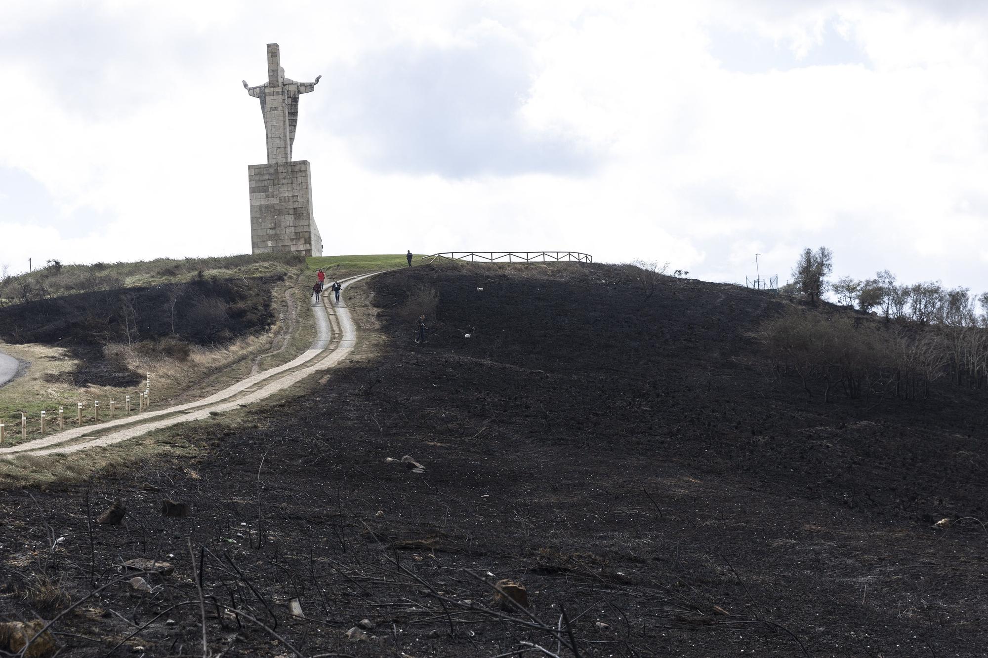 El aspecto del Naranco tras unos incendios históricos