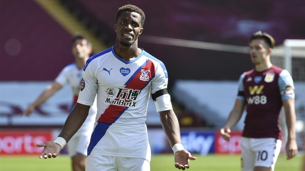 Wilfried Zaha, en el partido del Crystal Palace ante el Aston Villa.