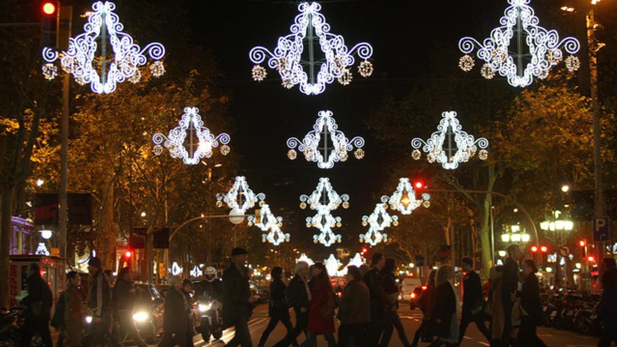 Iluminación navideña de plaza Catalunya.