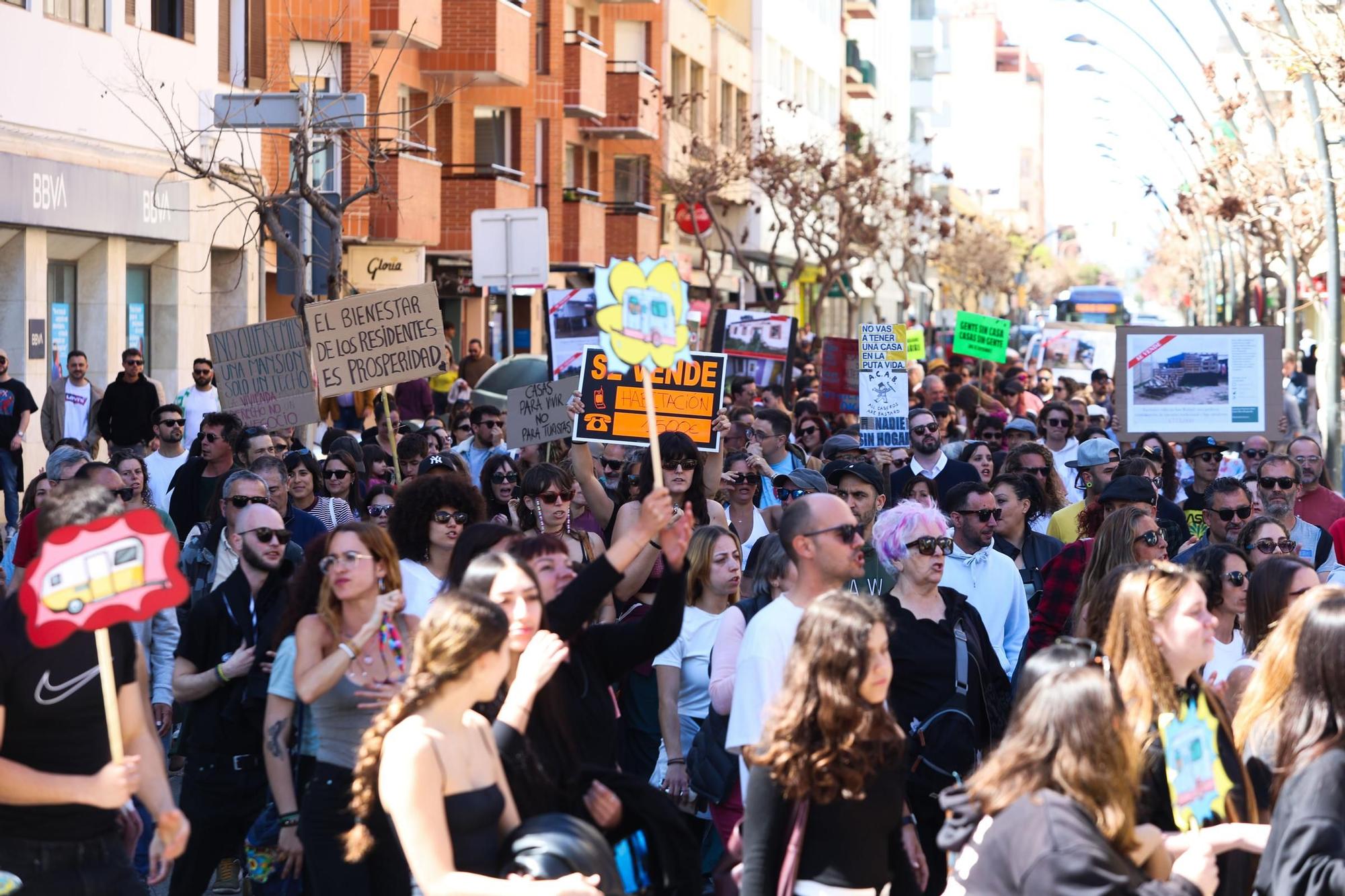Imagen de archivo de una manifestación por la vivienda en Ibiza.